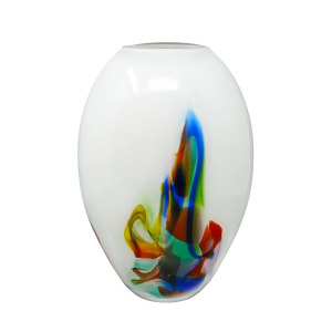 1970s Gorgeous Vase Handcrafted in Murano Glass. Made in Italy