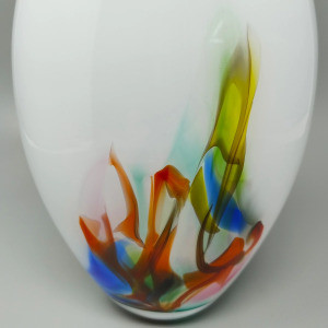 1970s Gorgeous Vase Handcrafted in Murano Glass. Made in Italy