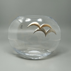 1970s Exquisited Luxury Vase in Crystal and Silver by Camilletti. Made in Italy