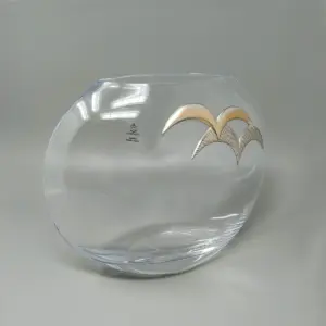 1970s Exquisited Luxury Vase in Crystal and Silver by Camilletti. Made in Italy