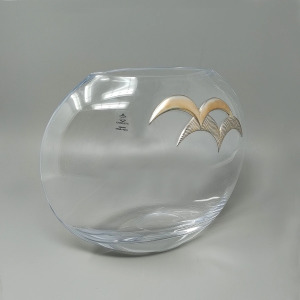 1970s Exquisited Luxury Vase in Crystal and Silver by Camilletti. Made in Italy