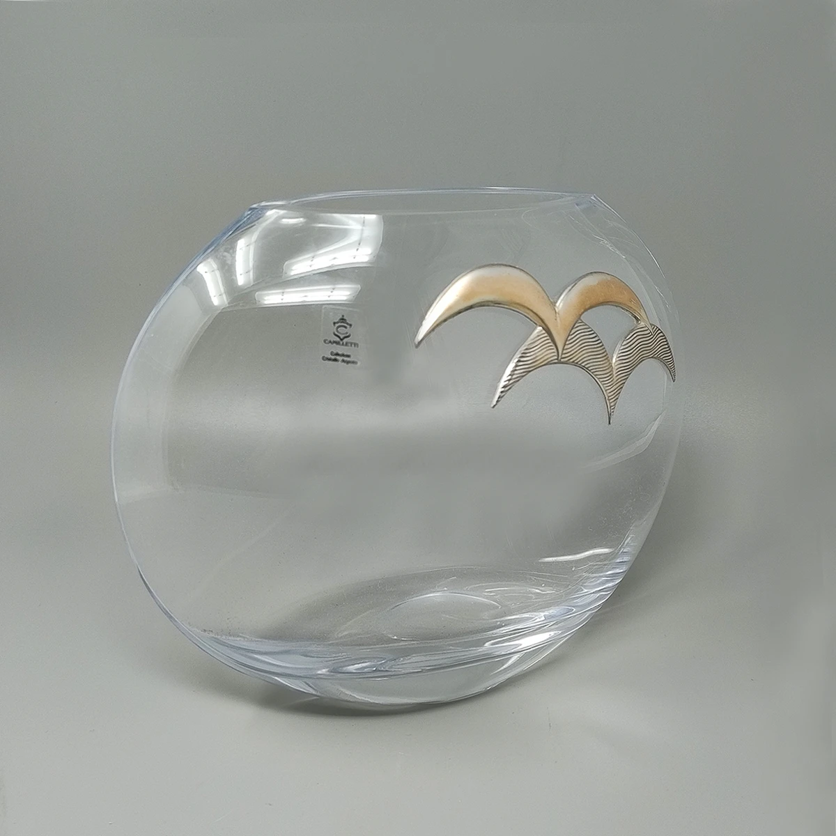 1970s Exquisited Luxury Vase in Crystal and Silver by Camilletti. Made in Italy