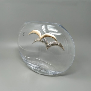 1970s Exquisited Luxury Vase in Crystal and Silver by Camilletti. Made in Italy