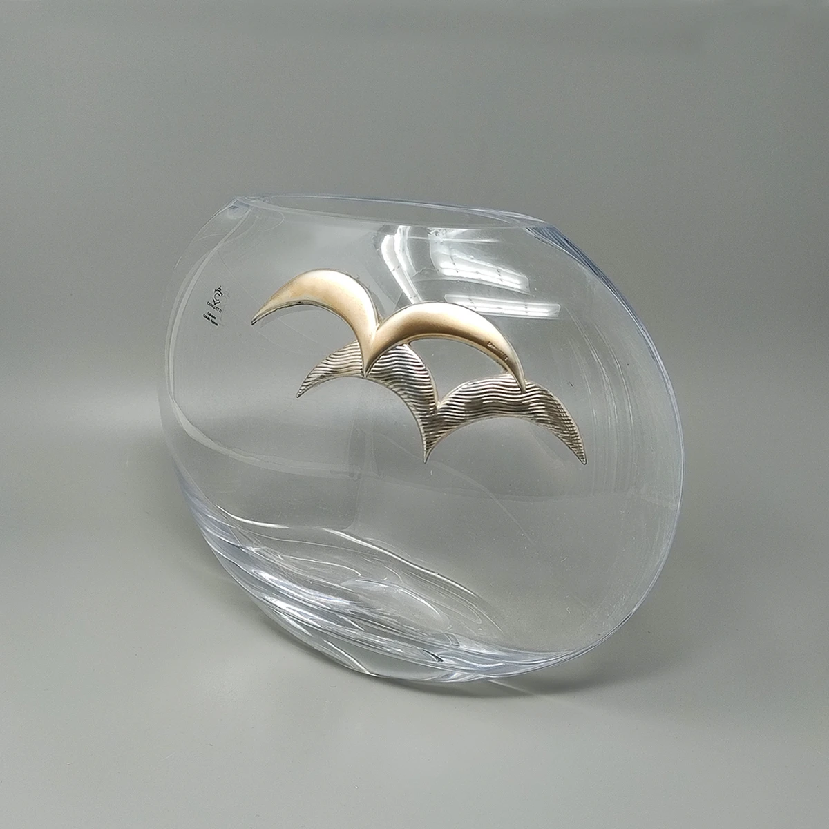 1970s Exquisited Luxury Vase in Crystal and Silver by Camilletti. Made in Italy