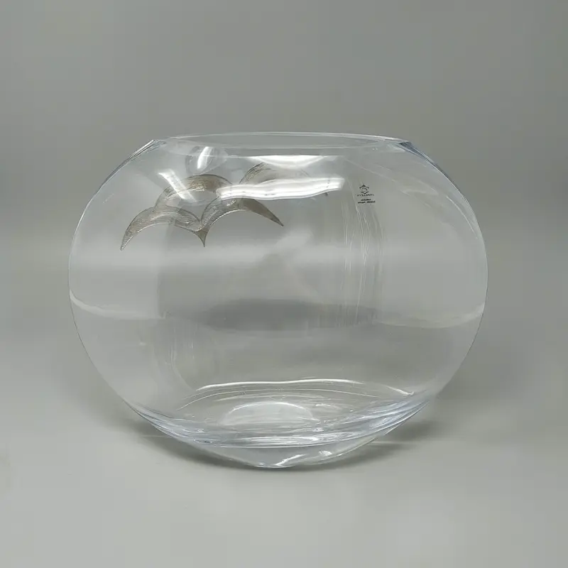 1970s Exquisited Luxury Vase in Crystal and Silver by Camilletti. Made in Italy