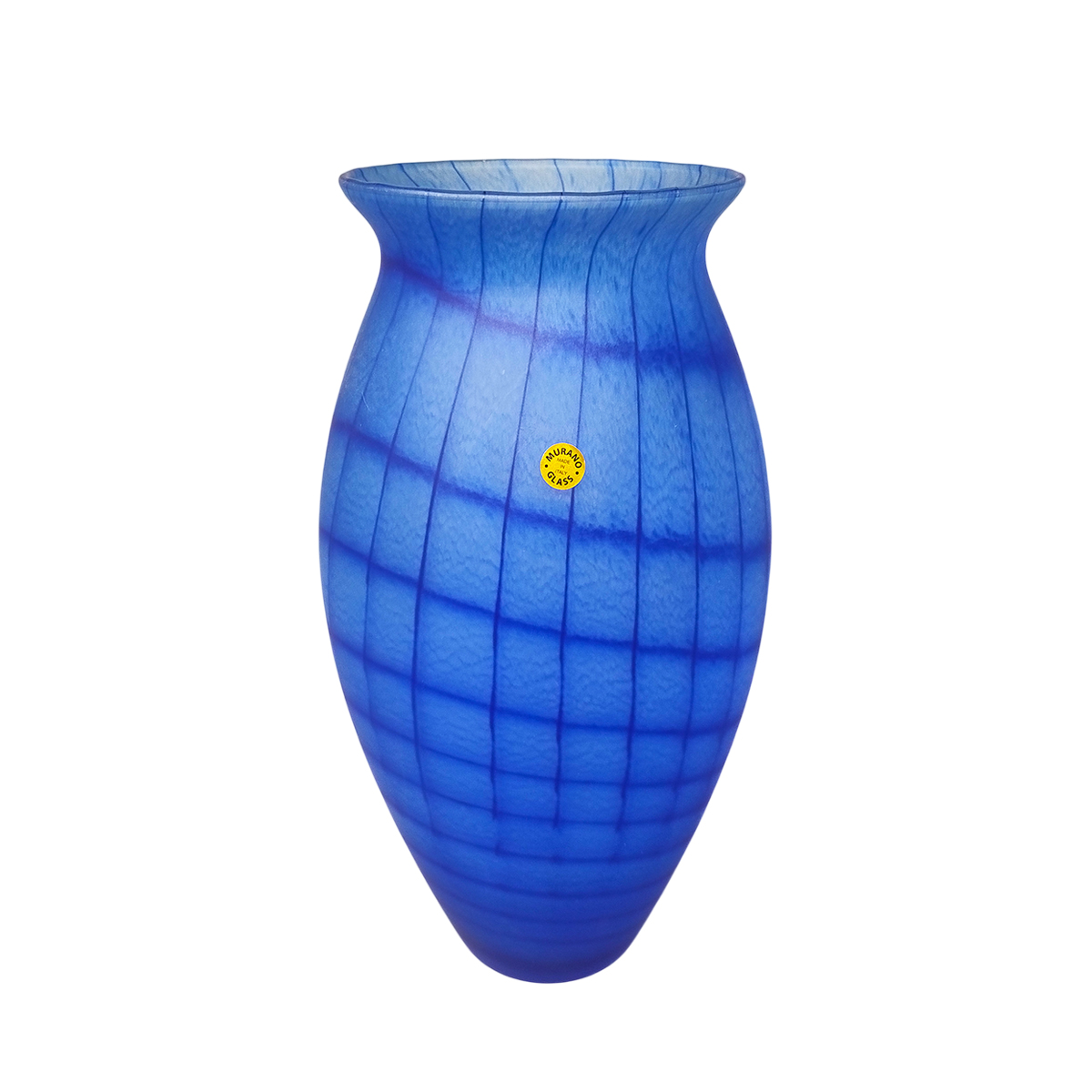 1970s Luxury Blue Handrafted Vase in Murano Glass by Ca dei Vetrai Made in Italy