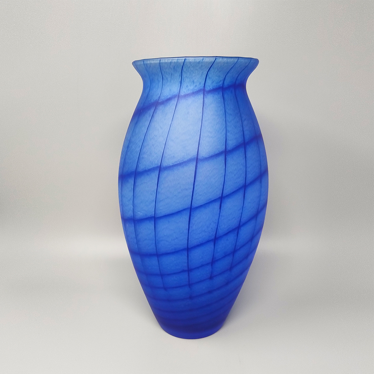 1970s Luxury Blue Handrafted Vase in Murano Glass by Ca dei Vetrai Made in Italy