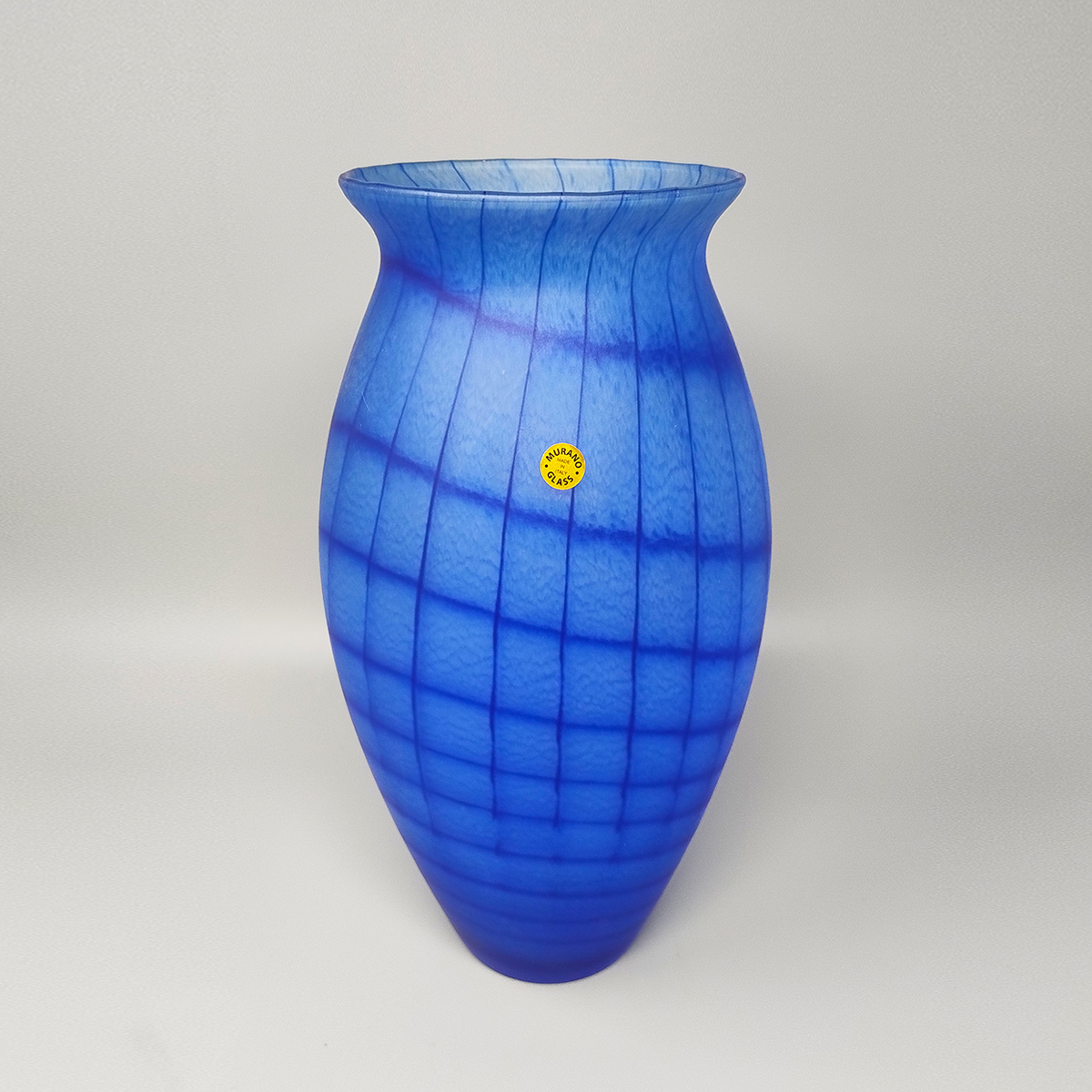 1970s Luxury Blue Handrafted Vase in Murano Glass by Ca dei Vetrai Made in Italy