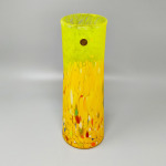1970s Luxury Yellow Handrafted Vase in Murano Glass by Maestro del Vetro. Made in Italy