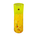 1970s Luxury Yellow Handrafted Vase in Murano Glass by Maestro del Vetro. Made in Italy