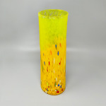 1970s Luxury Yellow Handrafted Vase in Murano Glass by Maestro del Vetro. Made in Italy