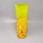 1970s Luxury Yellow Handrafted Vase in Murano Glass by Maestro del Vetro. Made in Italy