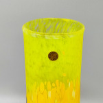1970s Luxury Yellow Handrafted Vase in Murano Glass by Maestro del Vetro. Made in Italy