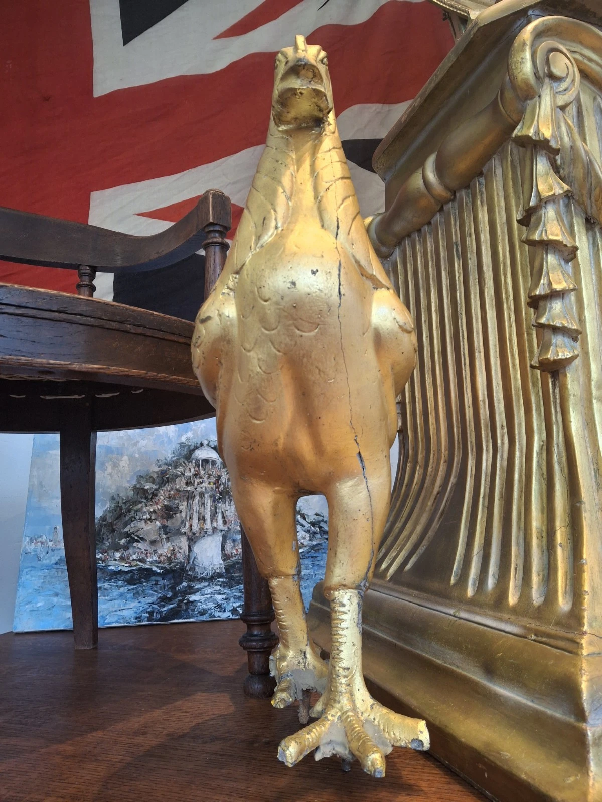 1970s Carved & Gilt Courage Brewery Advertising Cockerel. Vintage/Breweriana