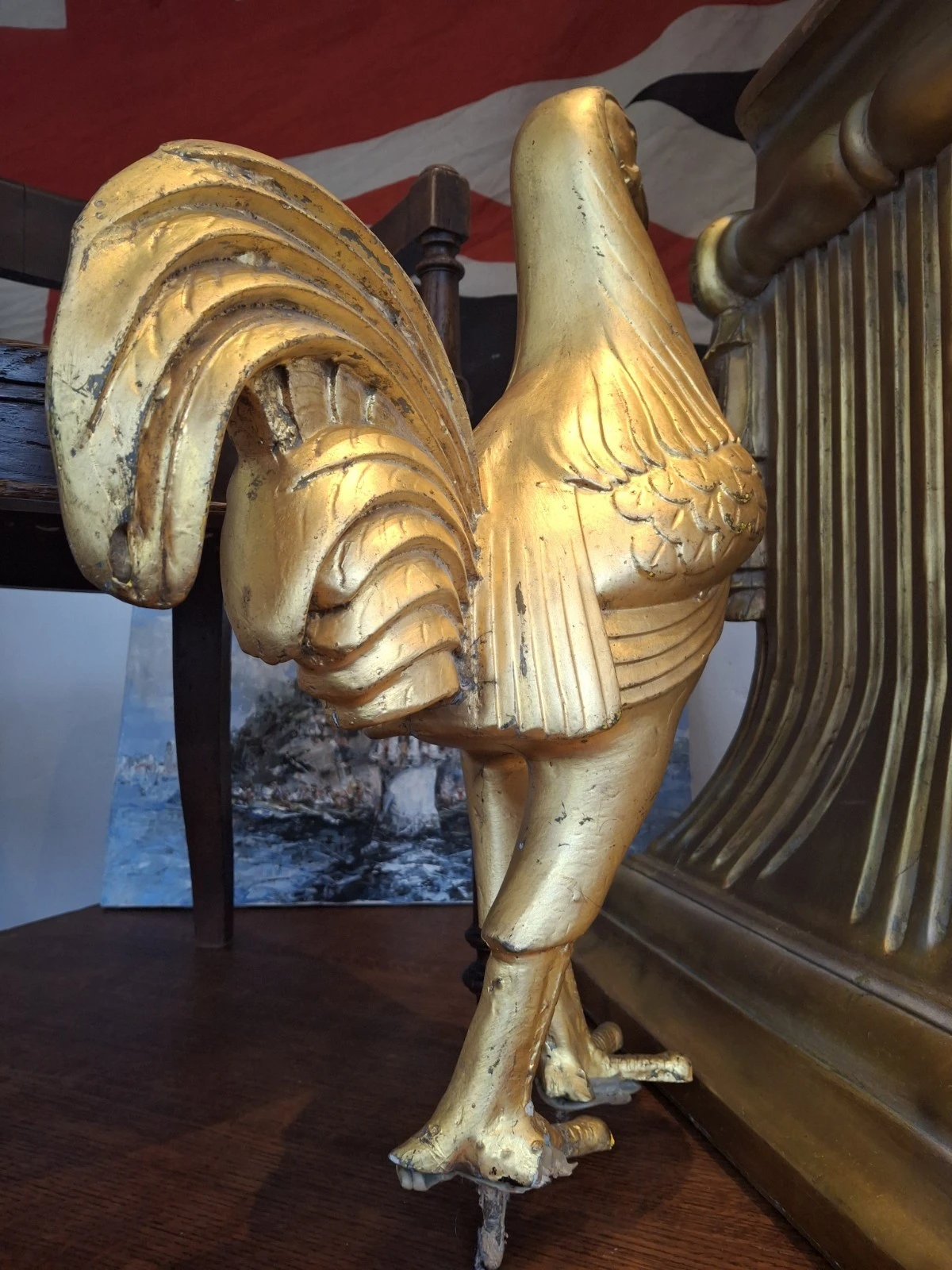 1970s Carved & Gilt Courage Brewery Advertising Cockerel. Vintage/Breweriana
