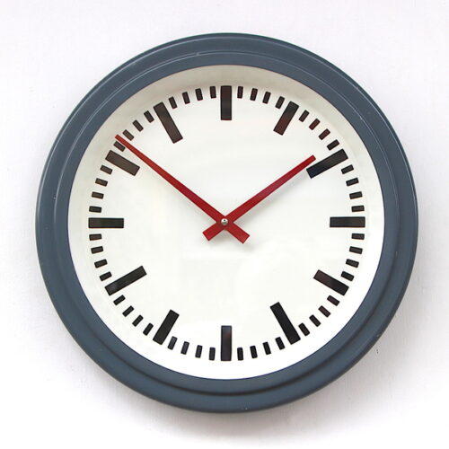 1970s West German Vintage Factory Wall Clock. Fully Guaranteed