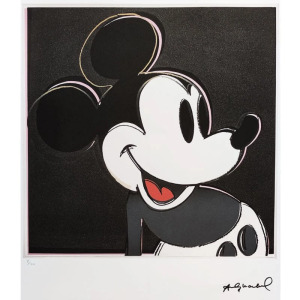 1980s Gorgeous Andy Warhol "Mickey Mouse" Limited Edition Lithograph by Leo Castelli
