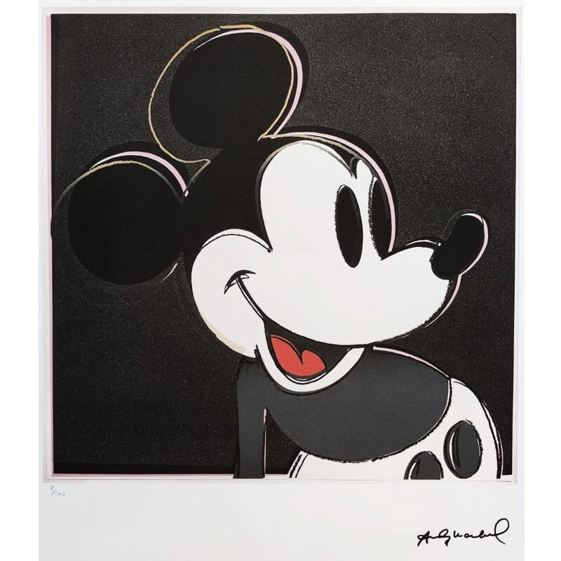 1980s Gorgeous Andy Warhol "Mickey Mouse" Limited Edition Lithograph by Leo Castelli