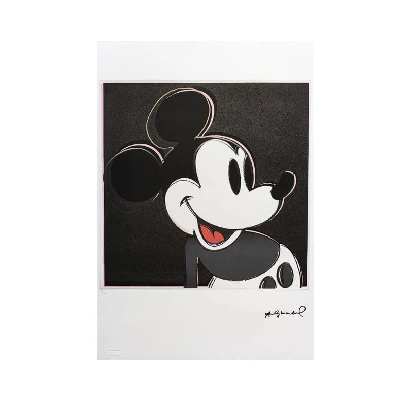 1980s Gorgeous Andy Warhol "Mickey Mouse" Limited Edition Lithograph by Leo Castelli