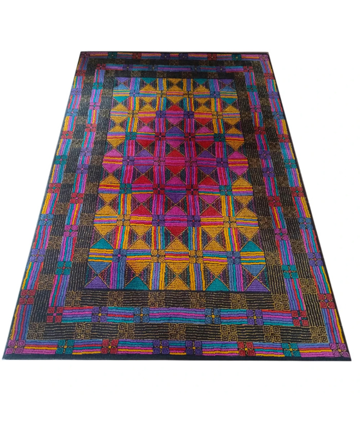 1980s Gorgeous Geometric Italian Woolen Rug by Missoni for T&J Vestor