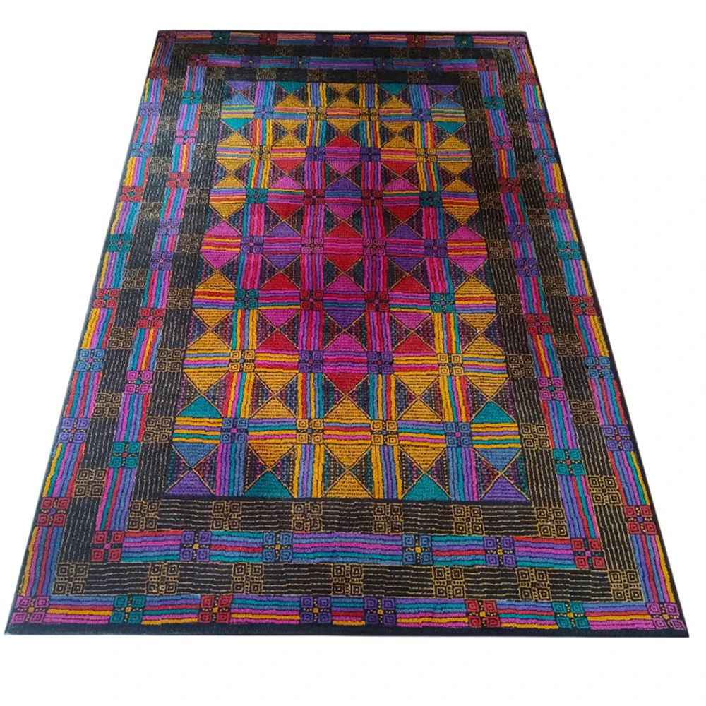 1980s Gorgeous Geometric Italian Woolen Rug by Missoni for T&J Vestor