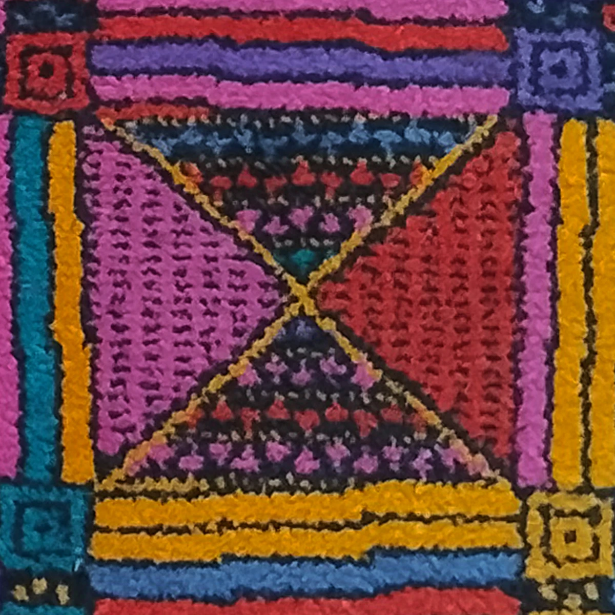 1980s Gorgeous Geometric Italian Woolen Rug by Missoni for T&J Vestor