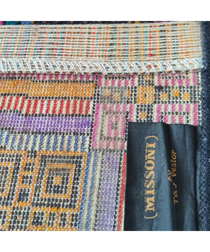 1980s Gorgeous Geometric Italian Woolen Rug by Missoni for T&J Vestor