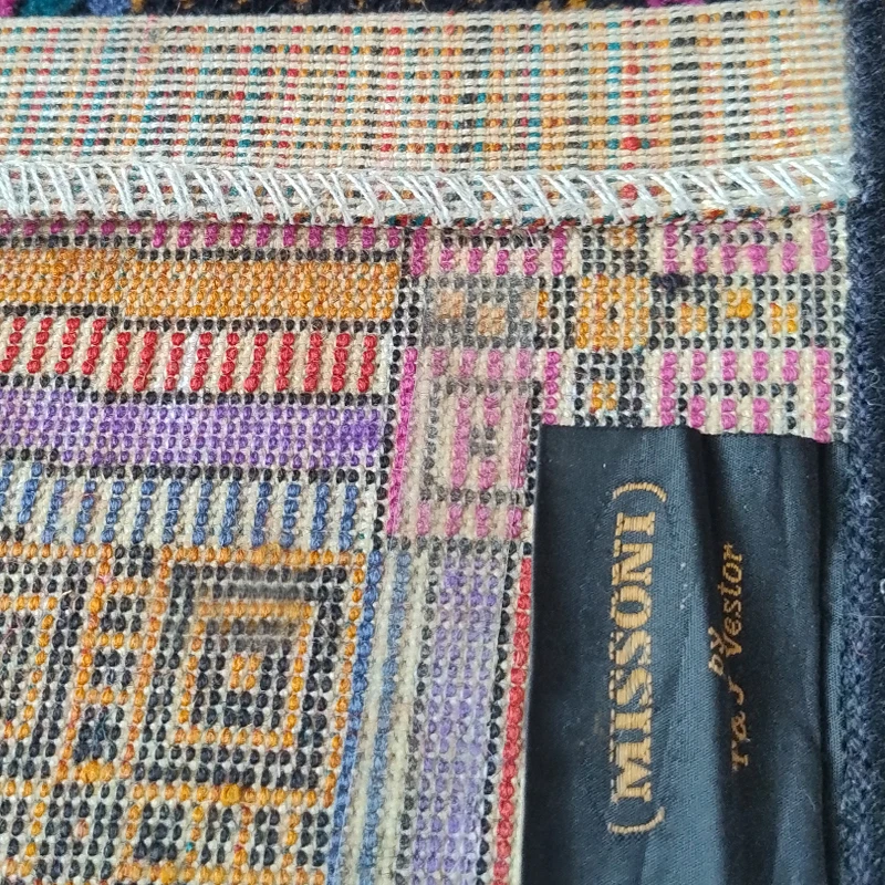 1980s Gorgeous Geometric Italian Woolen Rug by Missoni for T&J Vestor