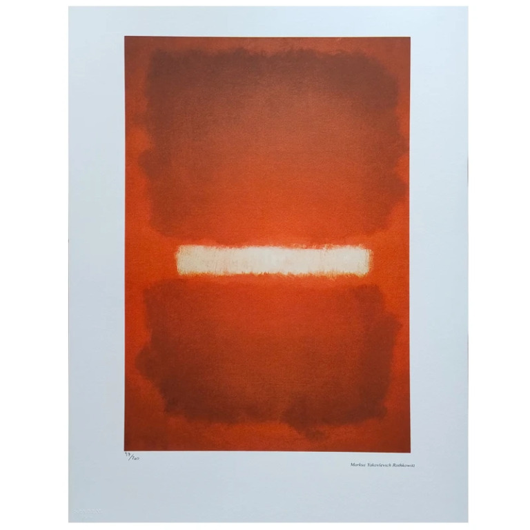 1980s Gorgeous Mark Rothko Limited Edition Lithograph
