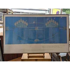 1996 Framed Charles Rennie Mackintosh Met Exhibit Print. Art/Vintage