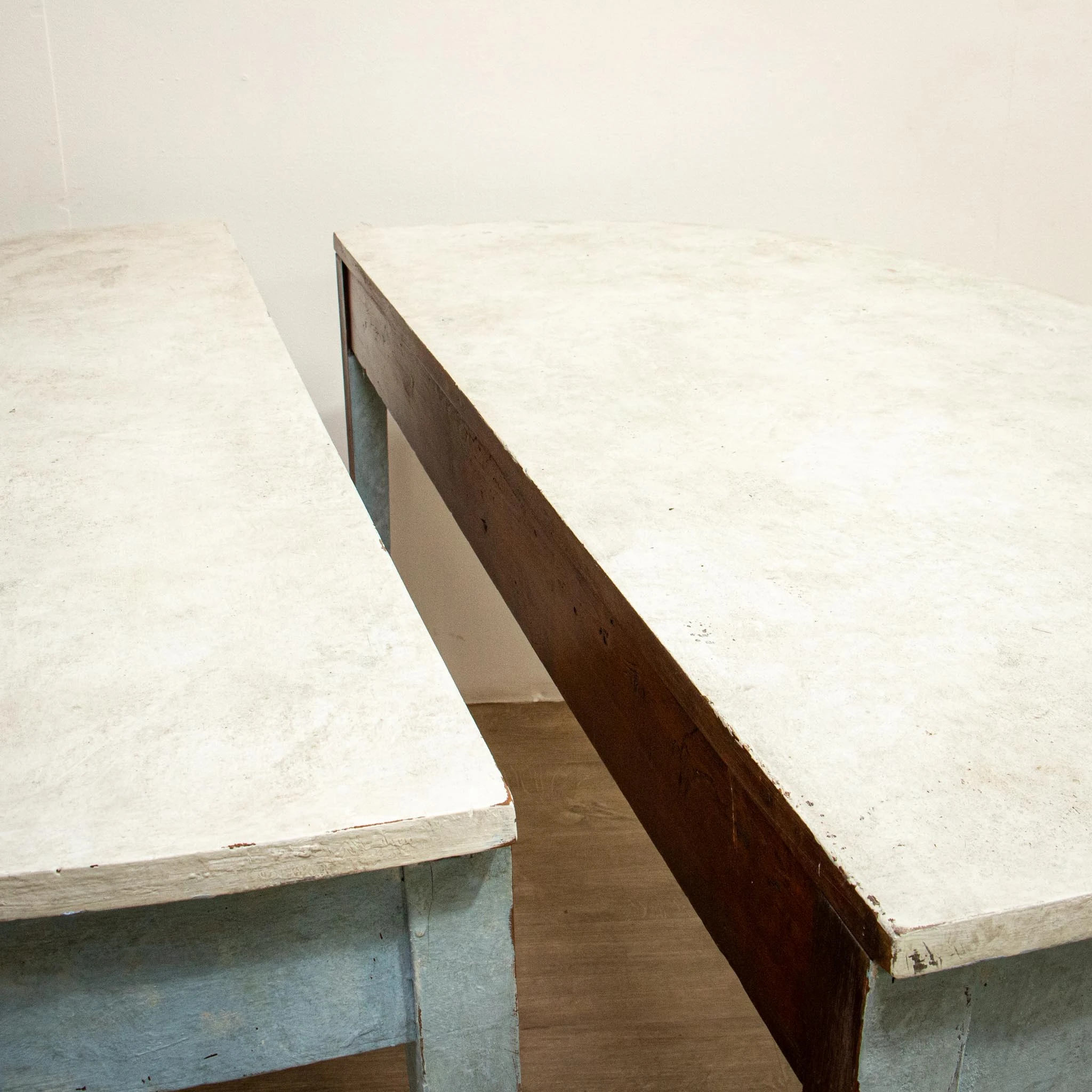 Pair of Painted Regency Demi Lune Console Tables