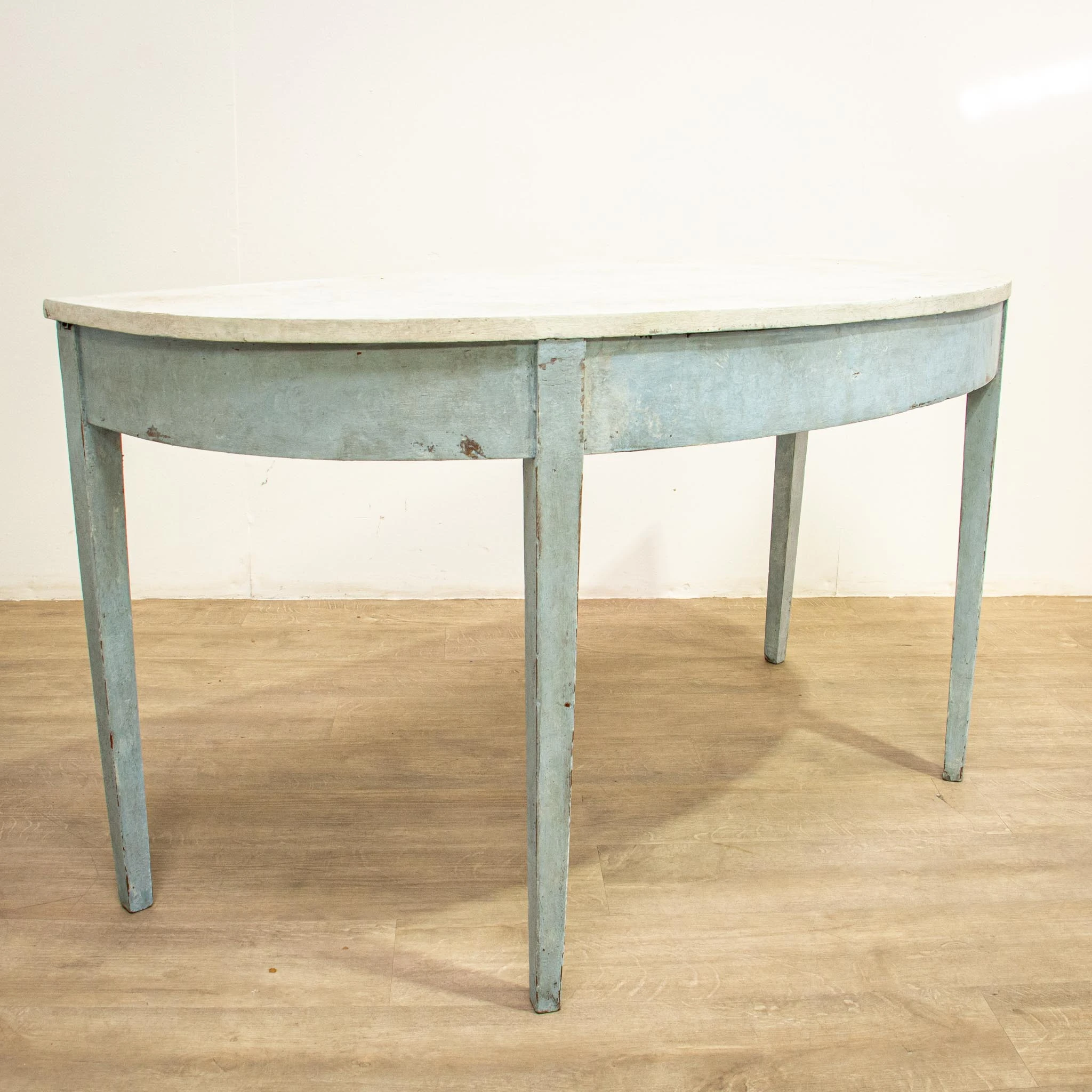 Pair of Painted Regency Demi Lune Console Tables