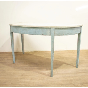Pair of Painted Regency Demi Lune Console Tables