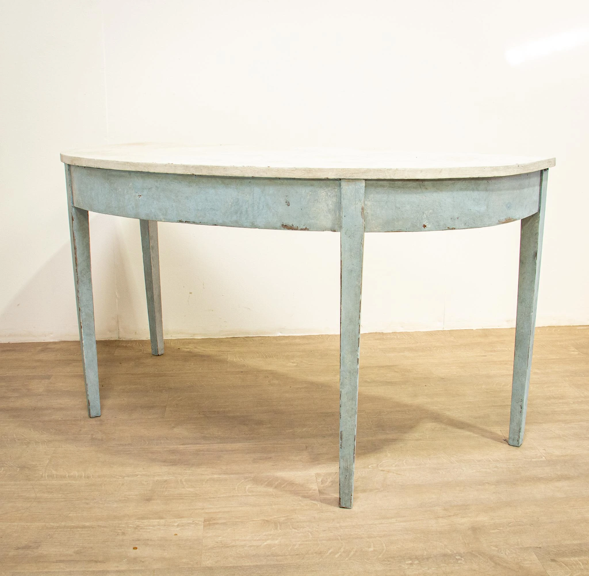 Pair of Painted Regency Demi Lune Console Tables