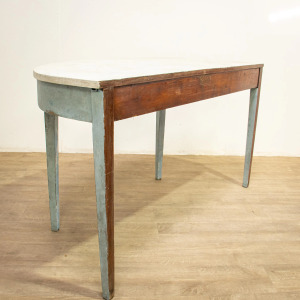 Pair of Painted Regency Demi Lune Console Tables