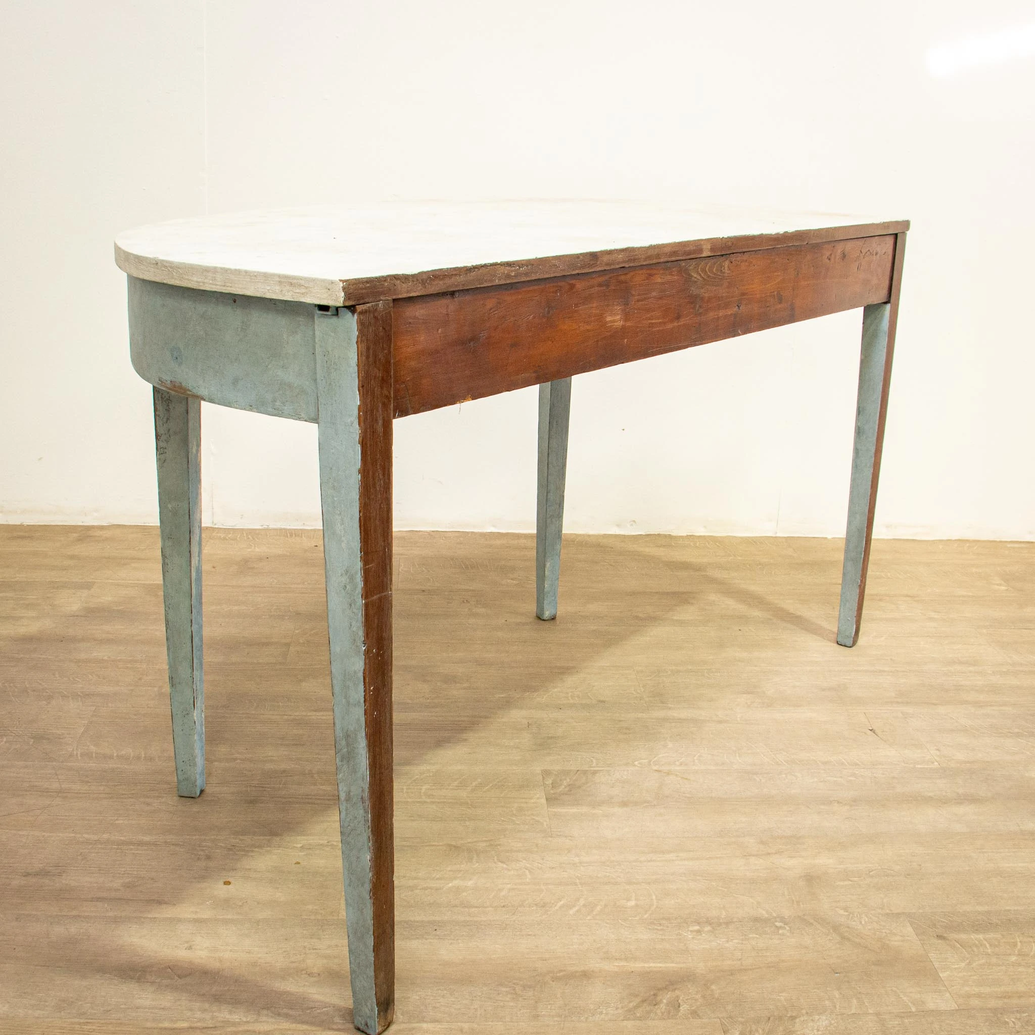 Pair of Painted Regency Demi Lune Console Tables