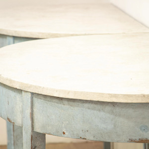 Pair of Painted Regency Demi Lune Console Tables
