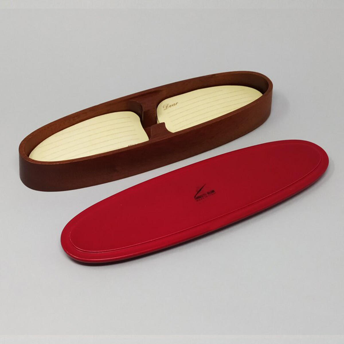 1990s Astonishing Red Fornasetti Wood Box signed Fornasetti. Made in Italy