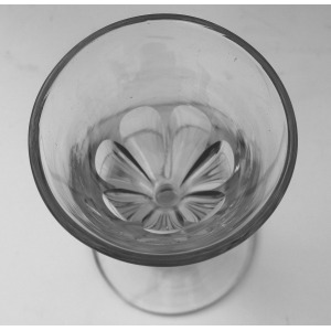 A set 4X antique Stemware cut glass deceptive illusion Spirit Glasses C.19thC
