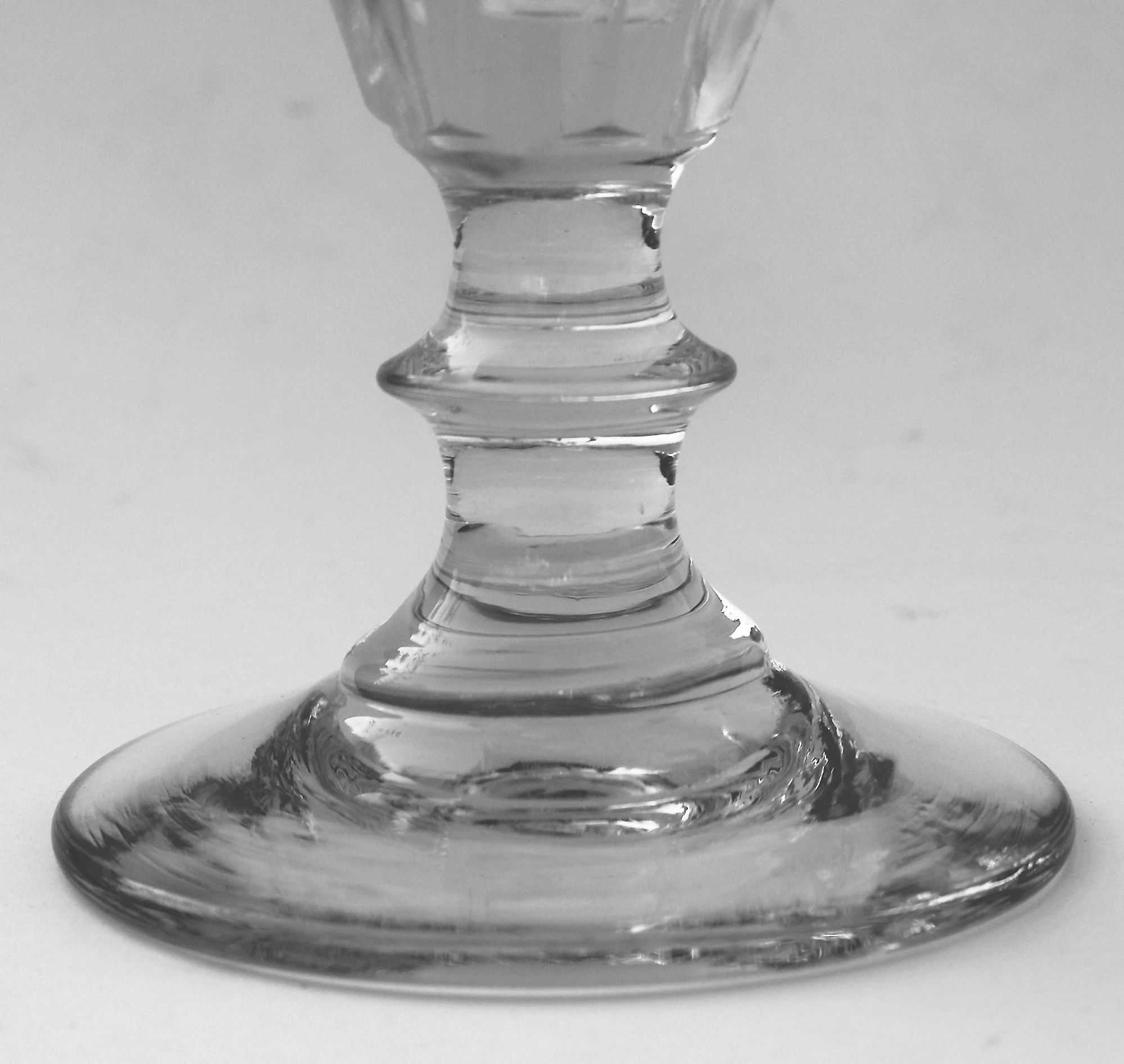 A set 4X antique Stemware cut glass deceptive illusion Spirit Glasses C.19thC