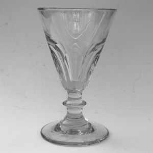 A set 4X antique Stemware cut glass deceptive illusion Spirit Glasses C.19thC