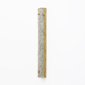 Pair of Modern Brass and Murano Glass "Scavo" Sconces