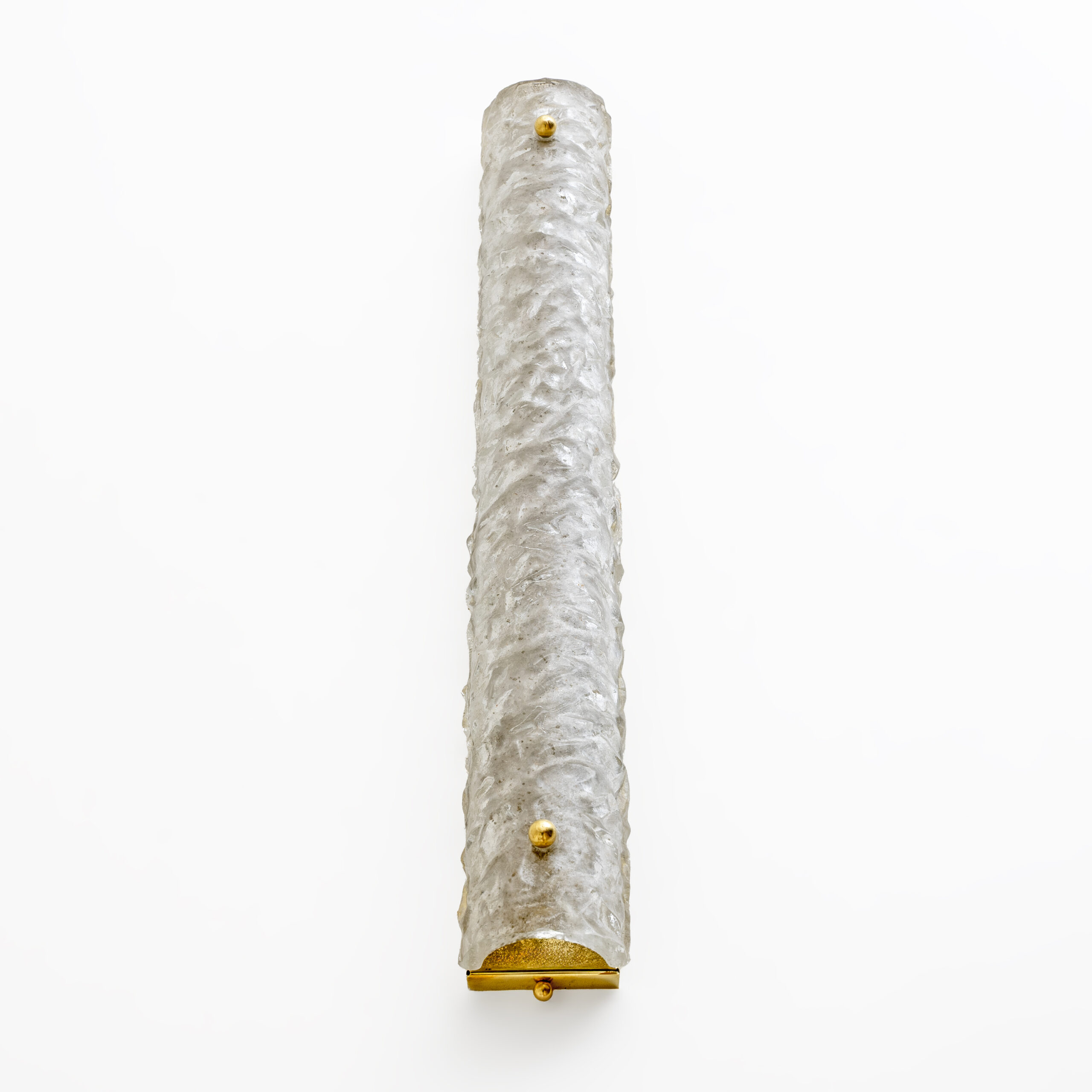 Pair of Modern Brass and Murano Glass "Scavo" Sconces