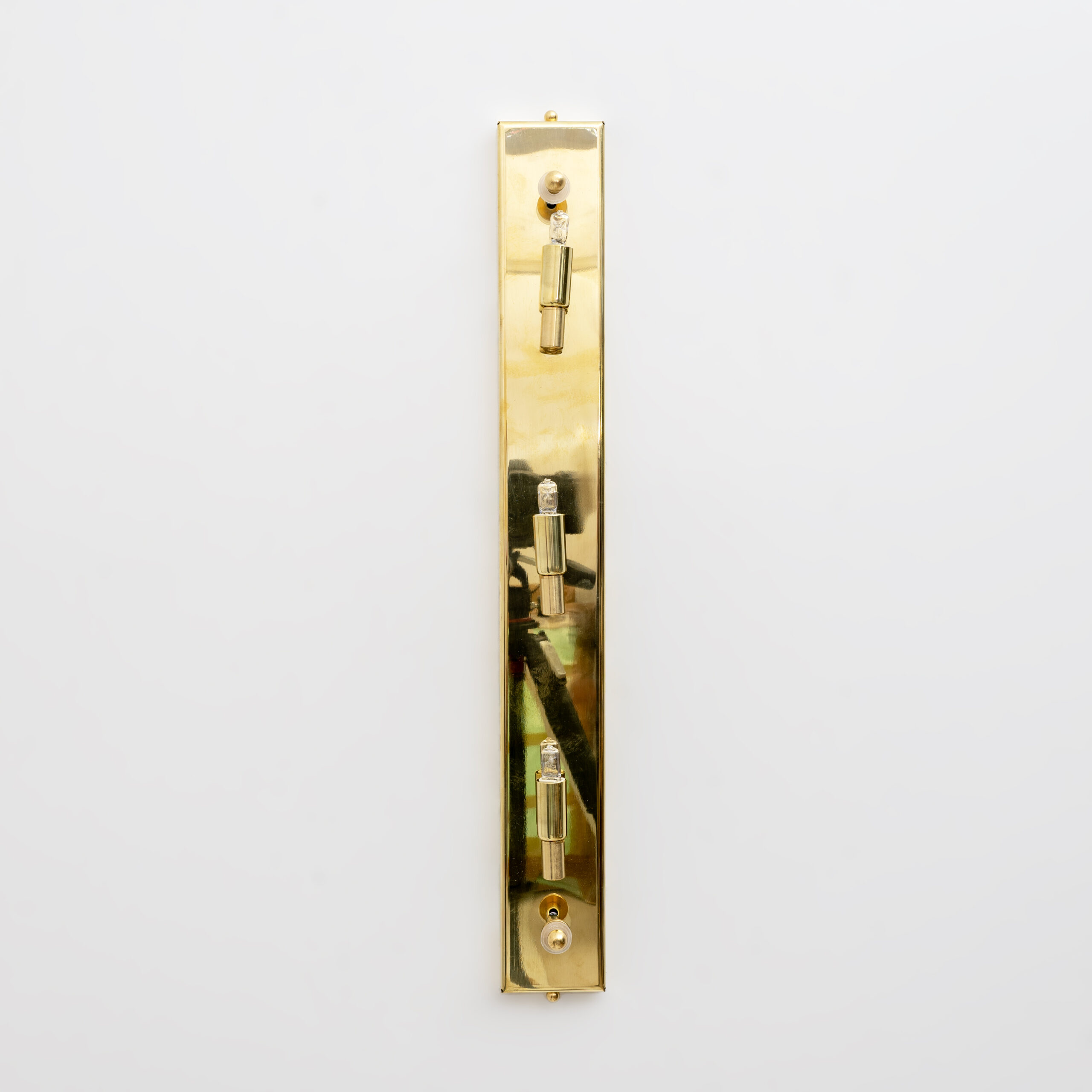 Pair of Modern Brass and Murano Glass "Scavo" Sconces