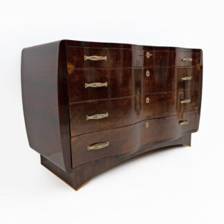 Art Deco Italian Thuja Root Curved Chest of Drawers, 1930s