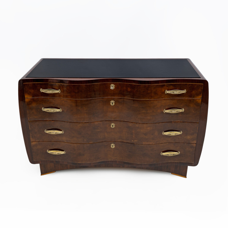 Art Deco Italian Thuja Root Curved Chest of Drawers, 1930s - Image 3