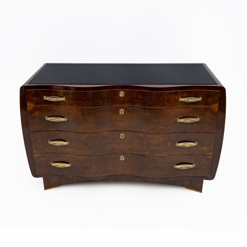 Art Deco Italian Thuja Root Curved Chest of Drawers, 1930s