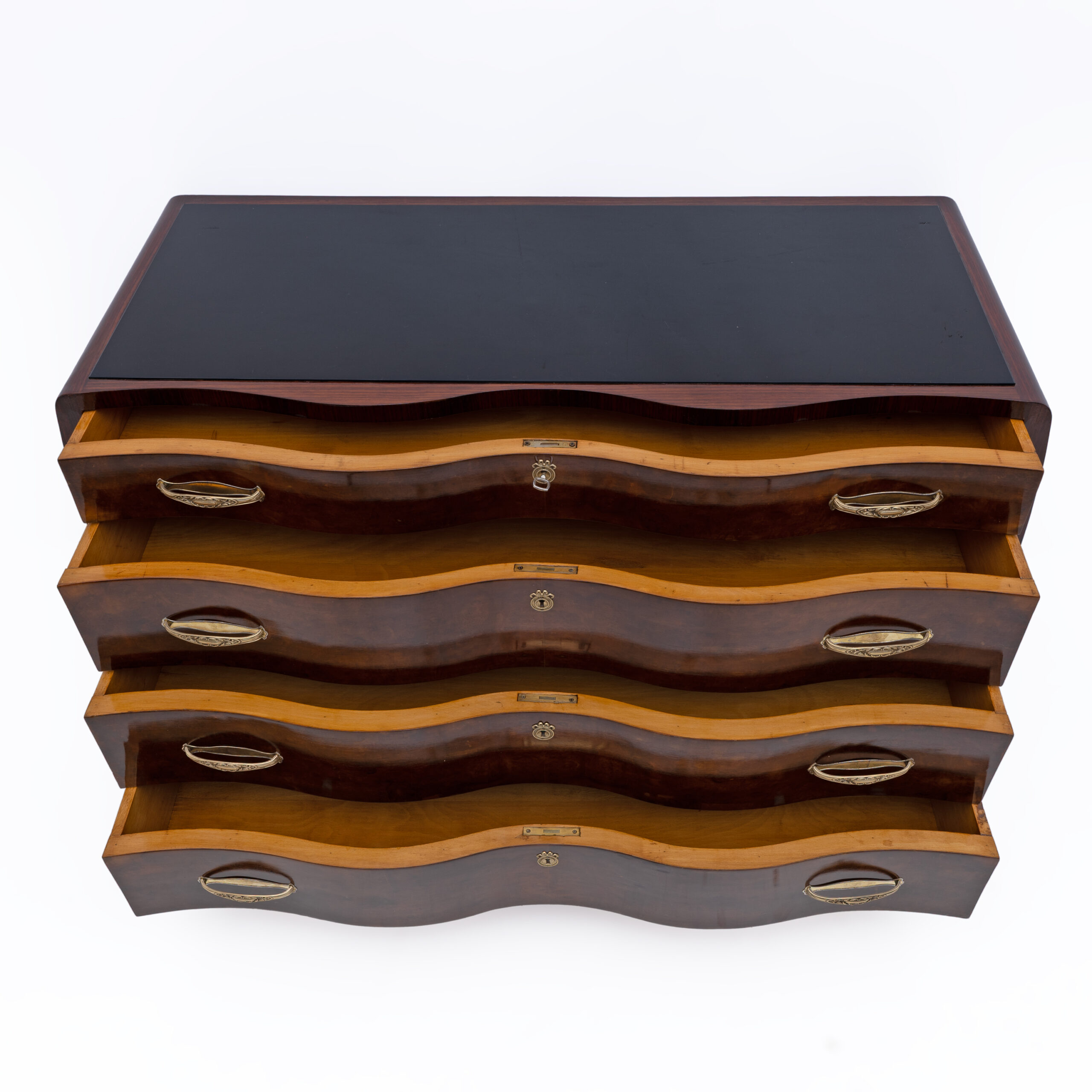 Art Deco Italian Thuja Root Curved Chest of Drawers, 1930s