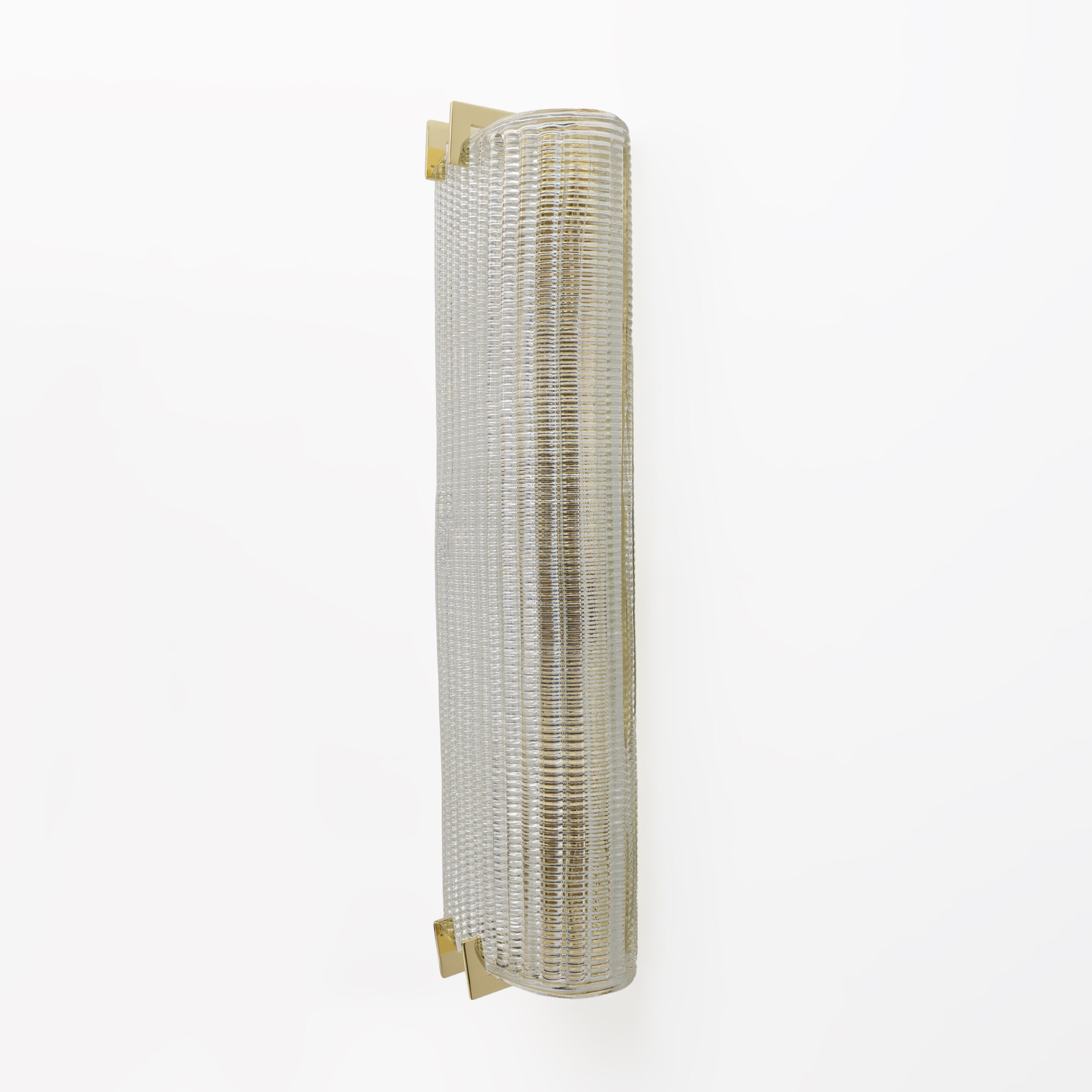 Pair of Modern Italian Brass and Murano Glass Textured Wall Sconces