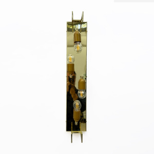 Pair of Modern Italian Brass and Murano Glass Textured Wall Sconces
